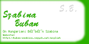 szabina buban business card